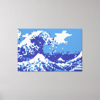 Pixel Tsunami bleu 8 bits Pixel Art