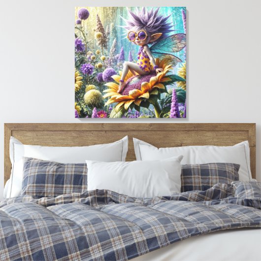 Toile Pixie Fairy sur un tournesol (Insitu(Chambre))