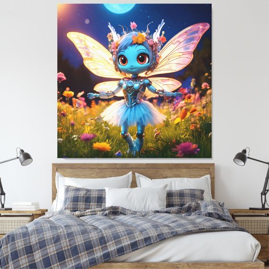 Toile Pixie Robot Ballerina Danser en Fleur sauvage (Insitu(Chambre))