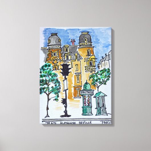 Toile Place Alphonse Deville | Paris, France (Recto)