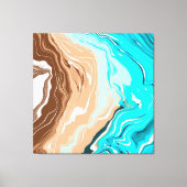 Toile Plage Abstraite Fluid Art (Recto)