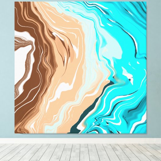 Toile Plage Abstraite Fluid Art (Insitu (Plancher de Bois))