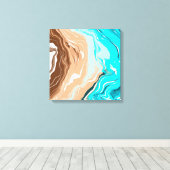 Toile Plage Abstraite Fluid Art (Insitu (Plancher de Bois))