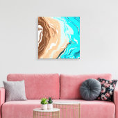 Toile Plage Abstraite Fluid Art (Insitu(Salon))
