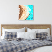 Toile Plage Abstraite Fluid Art (Insitu(Chambre))