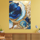 Toile Plage Abstraite Gold-Navy (Insitu(Salon))