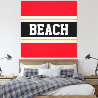 PLAGE Amusante Rouge clair Noir Blanc Jaune Grande