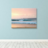 Toile Plage au coucher du soleil avec océan (Insitu (Plancher de Bois))