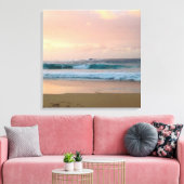 Toile Plage au coucher du soleil avec océan (Insitu(Salon))