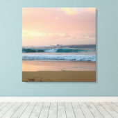 Toile Plage au coucher du soleil avec océan (Insitu (Plancher de Bois))