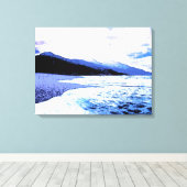 Toile Plage au crépuscule dans les tons bleus (Insitu (Plancher de Bois))