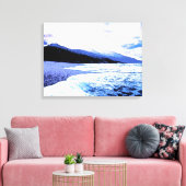 Toile Plage au crépuscule dans les tons bleus (Insitu(Salon))