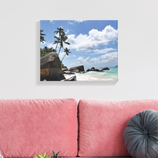 Toile plage aux Seychelles (Insitu(Salon))