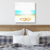 Toile Plage avec coeur d'amour dans le sable (Insitu(Chambre))