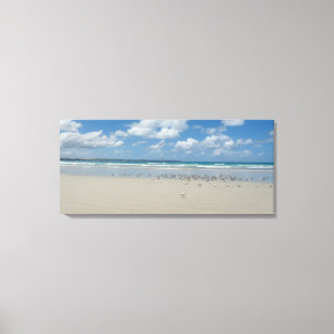 Toile Plage avec mouettes