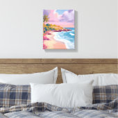 Toile Plage Blush | Peinture d'océan rose (Insitu(Chambre))
