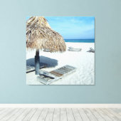 Toile Plage Cabana Art Pittoresque tropical (Insitu (Plancher de Bois))