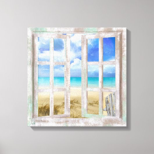 Toile Plage dans Open Window chalet côtier enveloppé (Recto)