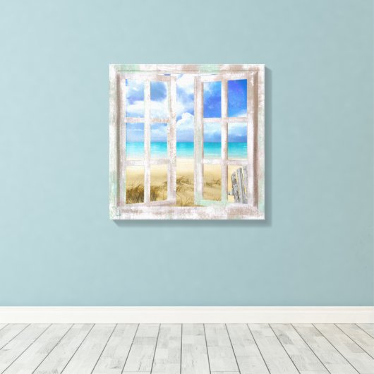 Toile Plage dans Open Window chalet côtier enveloppé (Insitu (Plancher de Bois))