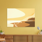 Toile Plage d'Art numérique Orange moderne Paysage marin (Insitu(Salon))