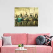 Toile Plage de bateaux à crevettes (Insitu(Salon))