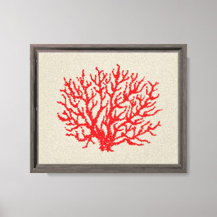 Toile Plage de corail rouge décoration murale