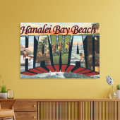 Toile Plage de Hanalei Bay, Hawaii - Scènes à grandes le (Insitu(Salon))