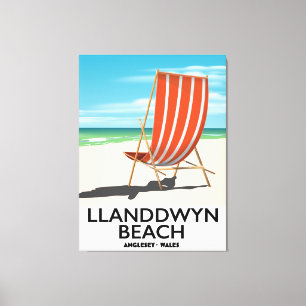 Toile plage de landdwyn Anglesey Pays de Galles affiche