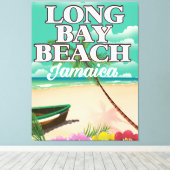 Toile plage de Long bay Jamaïque affiche de voyage (Insitu (Plancher de Bois))