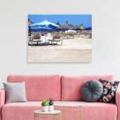 Toile Plage de sable avec chaises et parasols Mur Art (Insitu(Salon))
