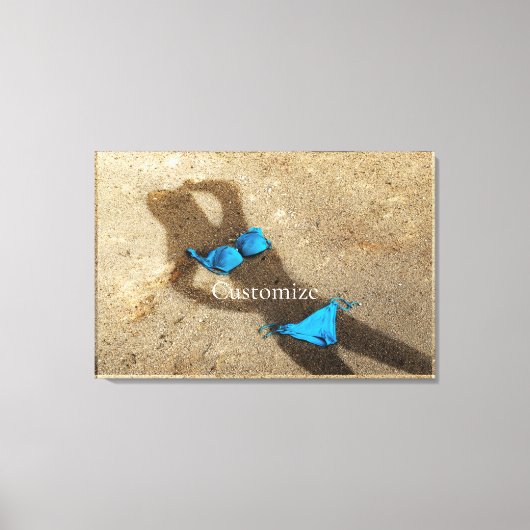 Toile Plage de sable de bikini bleu Thunder_Cove (Recto)