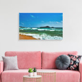 Toile Plage de sable doré Chia, Sardaigne Italie mer agi (Insitu(Salon))