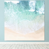 Toile Plage de sable et de plage de dentelle verte et bl (Insitu (Plancher de Bois))