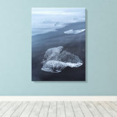 Toile Plage de sable noir et glace, Islande (Insitu (Plancher de Bois))