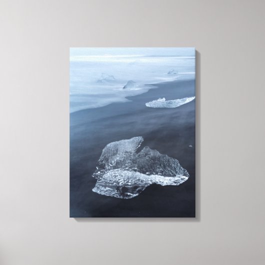 Toile Plage de sable noir et glace, Islande (Recto)