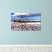 Toile Plage de sable, nuages dans le ciel bleu. tableau. (Insitu (Plancher de Bois))