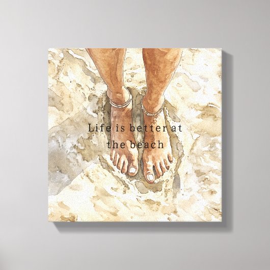 Toile Plage de sable pieds nus (Recto)