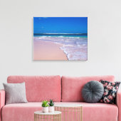 Toile Plage de sable rose à Conch Bay, Cat Island, (Insitu(Salon))