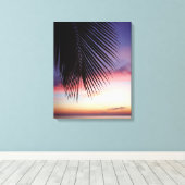 Toile Plage de Sunset violet Tropical Palm Tree Silhouet (Insitu (Plancher de Bois))