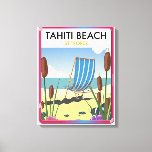 Toile Plage de Tahiti st tropez (Recto)