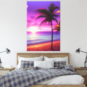Toile Plage des palmiers des Caraïbes (Insitu(Chambre))