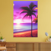 Toile Plage des palmiers des Caraïbes (Insitu(Salon))
