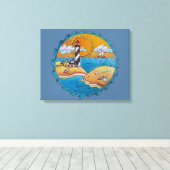 Toile Plage d'été amusant soleil bord de mer côte (Insitu (Plancher de Bois))