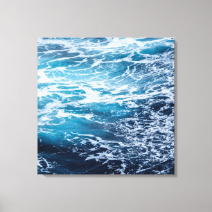 Toile Plage d'été Waves Blue Ocean