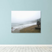 Toile Plage embrumée de Scarborough (Insitu (Plancher de Bois))