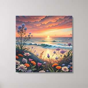 Toile Plage et toiles florales