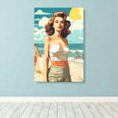 Toile Plage fille 1950 (Insitu (Plancher de Bois))