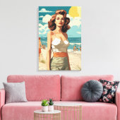 Toile Plage fille 1950 (Insitu(Salon))
