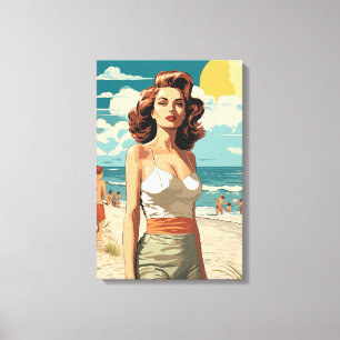 Toile Plage fille 1950