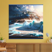 Toile Plage Front Ocean Waves Paysage 1 (Insitu(Salon))